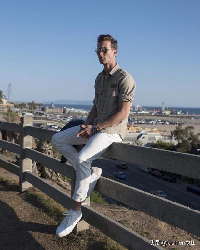 男生,一双板鞋的搭配,够帅