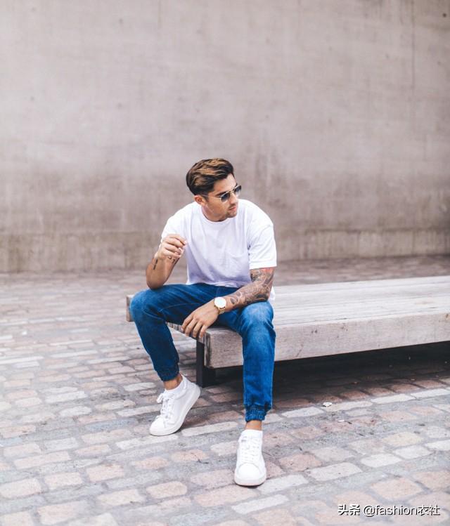 男生,一双板鞋的搭配,够帅