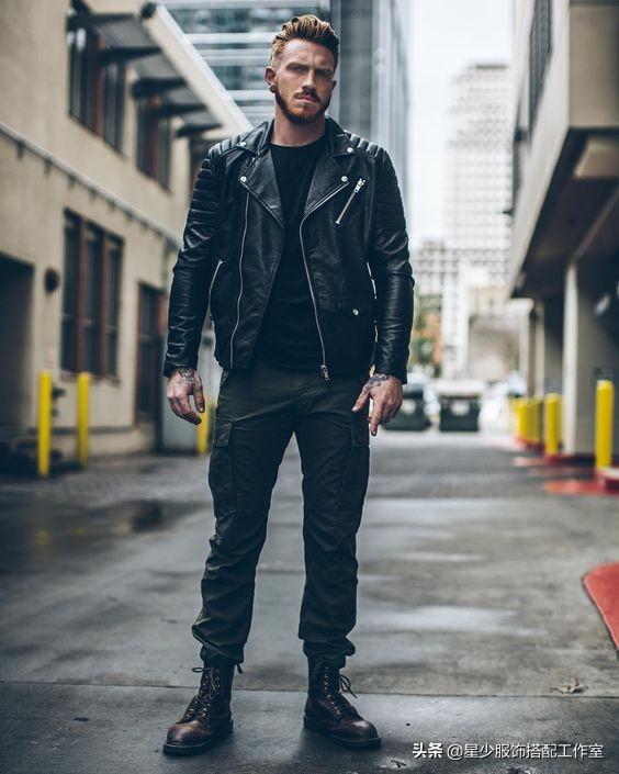 男人秋天衣服少,还想每日穿新鲜?皮夹克的“一衣多搭”是关键