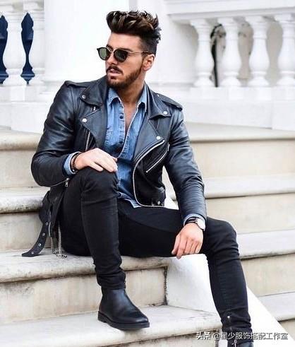 男人秋天衣服少,还想每日穿新鲜?皮夹克的“一衣多搭”是关键