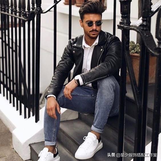 男人秋天衣服少,还想每日穿新鲜?皮夹克的“一衣多搭”是关键