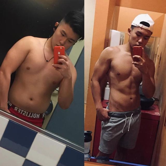 98年大学男生狂减18公斤变肌肉男,变得真帅啊
