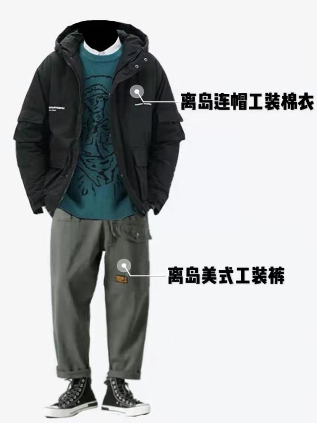 可盐可甜的男友穿搭:棉服+牛仔,男生也可以复古又文艺